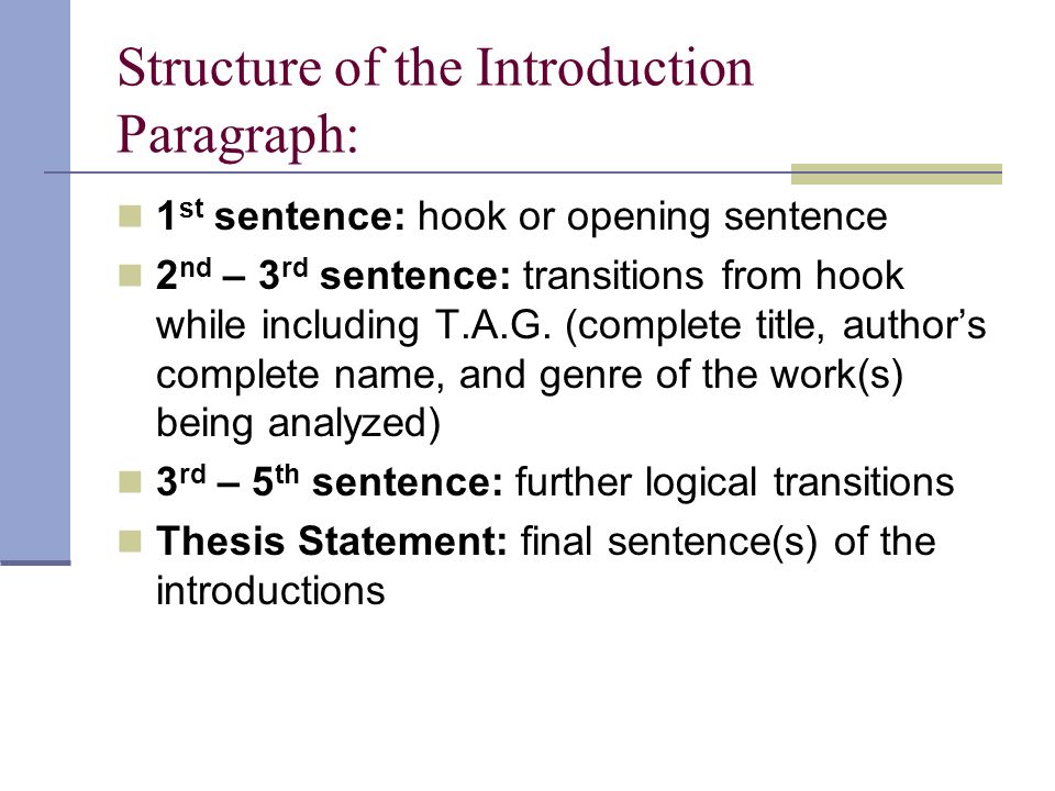 D. Introductory Paragraph